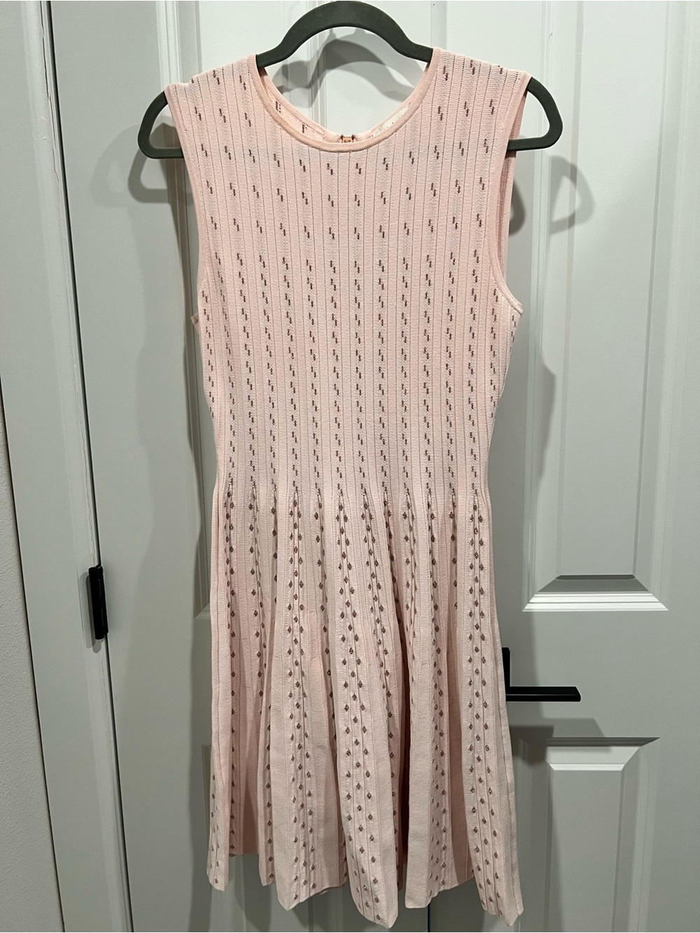 Ted Baker Soft Pink Sleeveless Fit-and-Flare Knit Dress